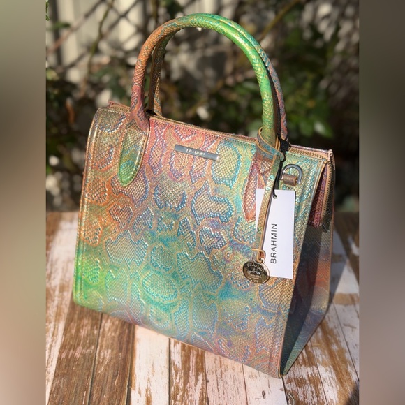 NWT BRAHMIN NEW WITH TAGS Small Caroline All Over Snake - Stunning! price firm - Picture 5 of 15